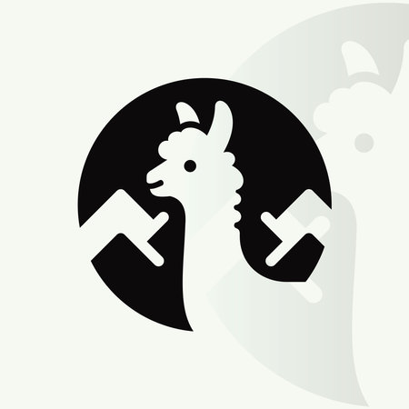 Alpaca logo on isolated backgroundのイラスト素材