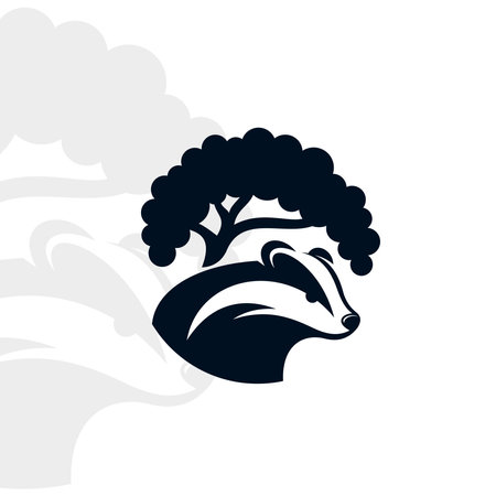 Badger logo on isolated background v93のイラスト素材