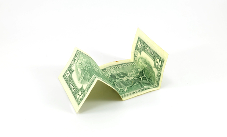 Rare two dollar on white background