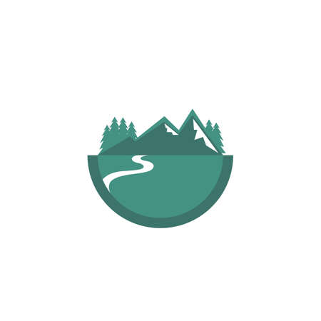 mountain design logo - vector - illustrationのイラスト素材