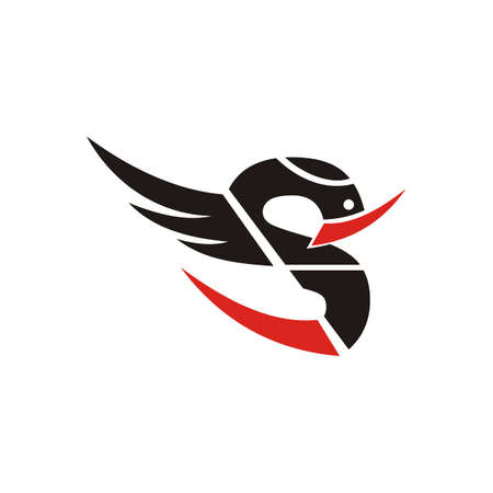 letter s wings design logo vectorのイラスト素材