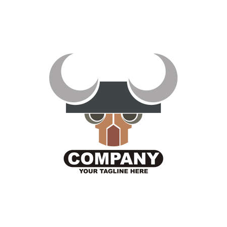 bull horn, taurus logo design vector - illustrationのイラスト素材