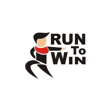 the man running to win vectorのイラスト素材