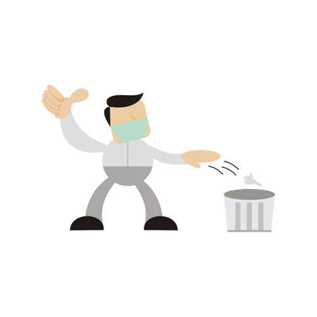 men take out the trash illustrationのイラスト素材