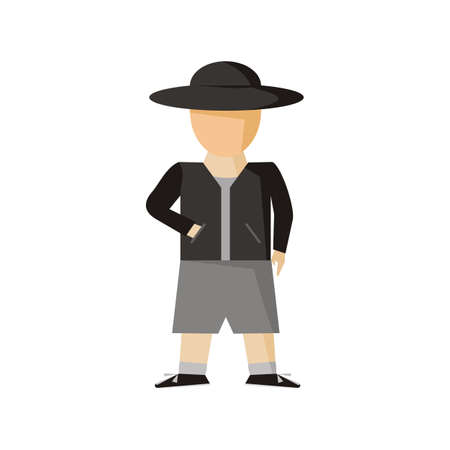 men wear hats character - vector - illustrationのイラスト素材