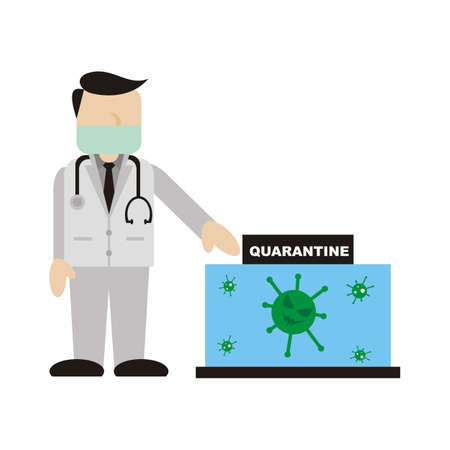 doctors quarantine the virus illustrationのイラスト素材