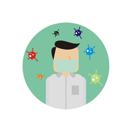 isolate yourself from viruses illustrationのイラスト素材