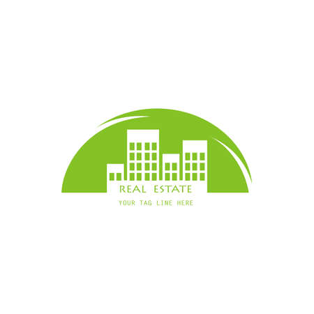 real estate green logo designのイラスト素材
