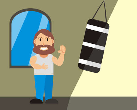 a man hit target illustration - vectorのイラスト素材