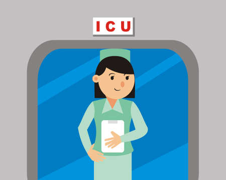 nurse at work in hospital vector - illustrationのイラスト素材