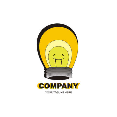 lamp buble logo image - vector - lightのイラスト素材