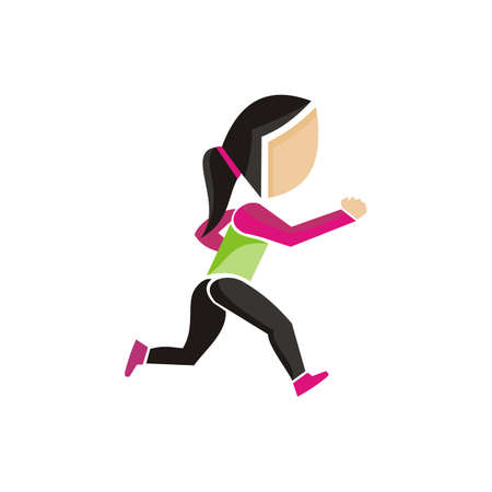 woman jogging illustration - vectorのイラスト素材