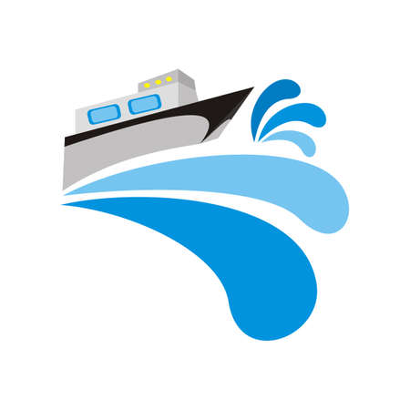 ship on the water logo - vectorのイラスト素材