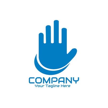 illustration vector graphic of symbol of a hand stopping logo design, perfect for business, company, corporate, etc.のイラスト素材