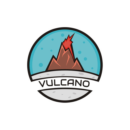 illustration vector graphic of the volcano erupts releasing magma, perfect for adventure, journey, holiday, climb, nature, etc.のイラスト素材