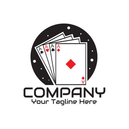 illustration vector graphic of playing cards design logo, perfect for game, sport, gamer, card, entertaiment, company, corporate, etc.のイラスト素材