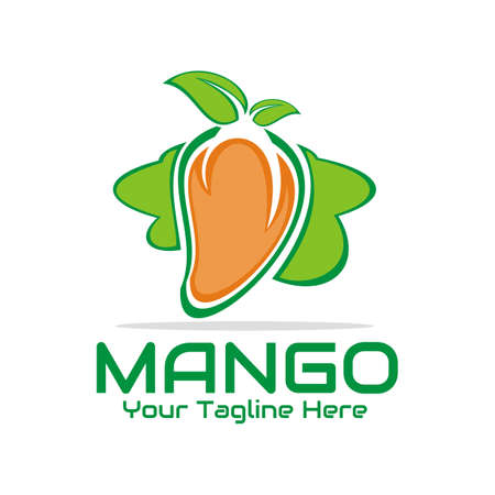 illustration vector graphic of ripe mango logo, perfect for fruite, food, juice, drink, health, vitamin, etc.のイラスト素材
