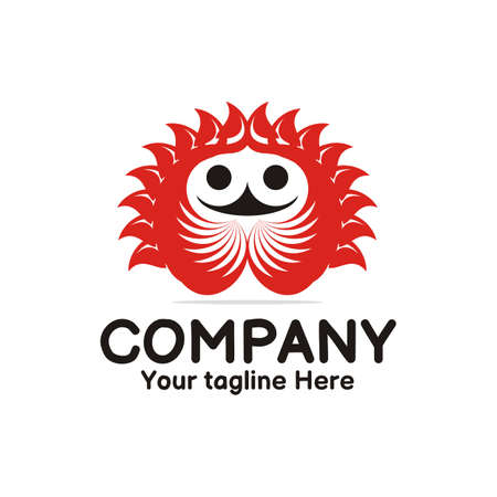 illustration vector graphic of red doll head mascot, perfect for character, company, product, web, etc.のイラスト素材