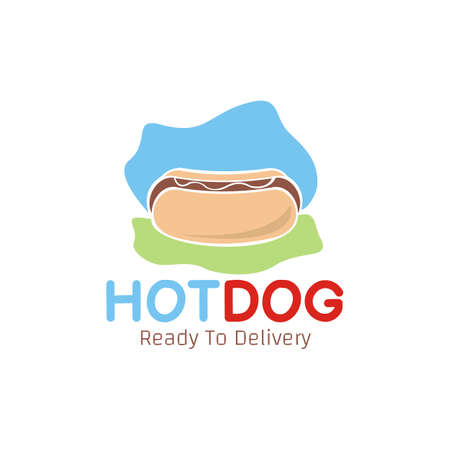 illustration vector graphic of hotdogs with sauce are delicious to eat, perfect for fast food, instan food, food, restaurant, resto, cafe, nutrition, etc.のイラスト素材