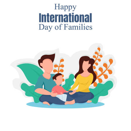illustration vector graphic of a family is joking, perfect for international day of families, celebrate, greeting card, etc.のイラスト素材