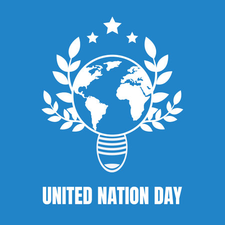 illustration vector graphic of globe symbol in a lamp, perfect for international day, united nation day, celebrate, greeting card, etc.のイラスト素材