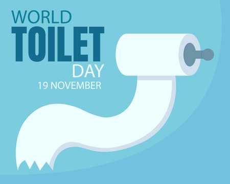 illustration vector graphic of long unraveled toilet paper, perfect for international day, world toilet day, celebrate, greeting card, etc.のイラスト素材