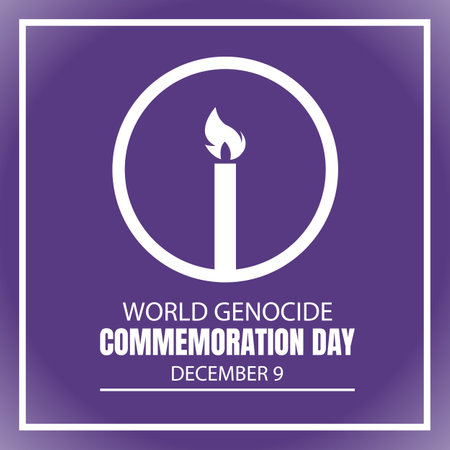 illustration vector graphic of a candle is burning inside the circle frame, perfect for international day, world genocide commemoration day, celebrate, greeting card, etc.のイラスト素材