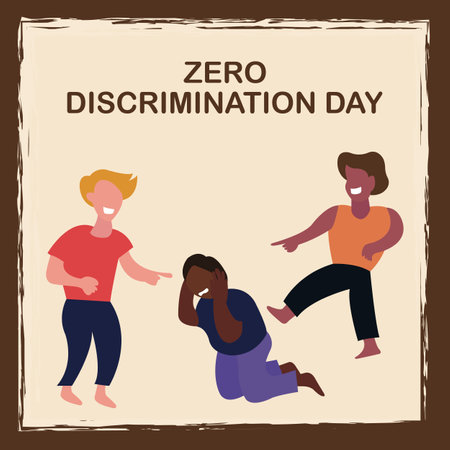 illustration vector graphic of a child is being bullied, perfect for international day, zero discrimination day, celebrate, greeting card, etc.のイラスト素材