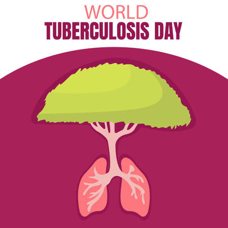 illustration vector graphic of The banyan tree has roots in the lungs, perfect for international day, world tuberculosis day, celebrate, greeting card, etc.のイラスト素材