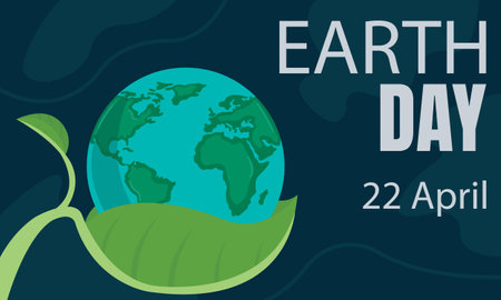 illustration vector graphic of green plants support the earth, perfect for international day, earth day, celebrate, greeting card, etc.のイラスト素材