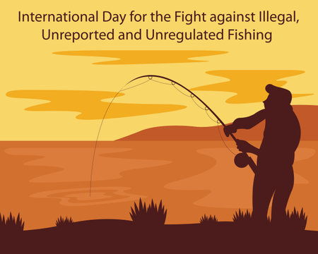 <p>illustration vector graphic of silhouette of a man fishing on the beach, perfect for international day, fight against illegal, unreported and unregulated fishing, celebrate, greeting card, etc.</p>のイラスト素材