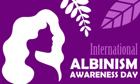 illustration vector graphic of silhouette of albino woman, perfect for international day, international albinism awareness day, celebrate, greeting card, etc.のイラスト素材