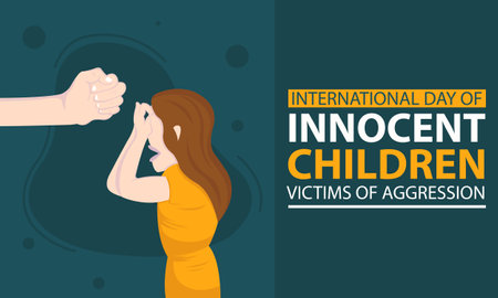 illustration vector graphic of a small child would be hit by a fist, perfect for international day, innocent children victims of aggression, celebrate, greeting card, etc.のイラスト素材