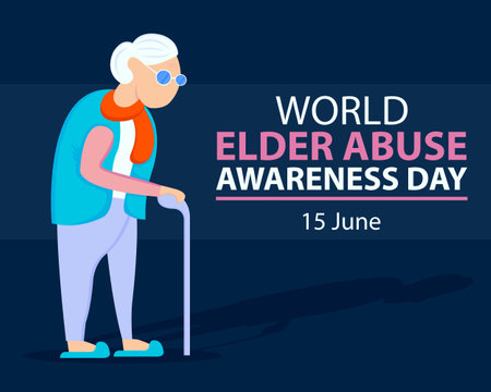 illustration vector graphic of an old man standing with a cane, perfect for international day, world elder abuse awareness day, celebrate, greeting card, etc.のイラスト素材