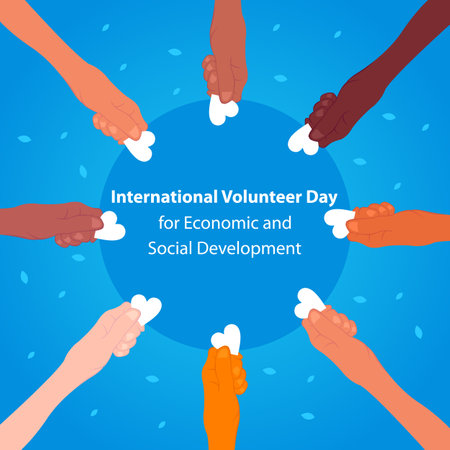 illustration vector graphic of hands around each other holding a heart icon, perfect for international day, volunteer day, economic and social development, celebrate, greeting cardのイラスト素材