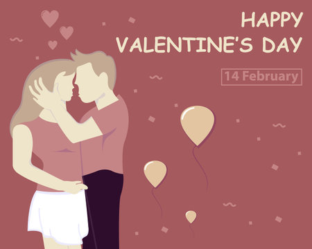 illustration vector graphic of a man holds his lover's head, perfect for international day. valentines day, celebrate, greeting card, etc.のイラスト素材