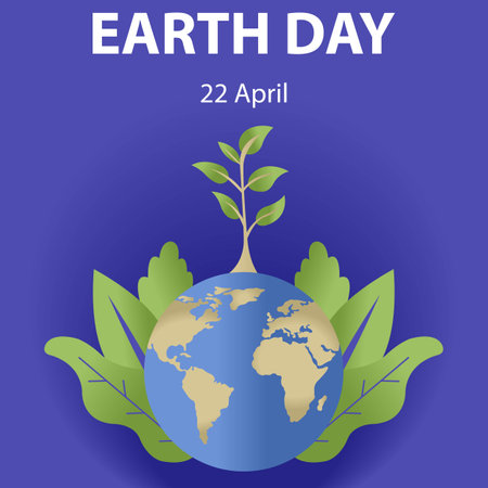 illustration vector graphic of Planet Earth is covered with trees, showing green leaves, perfect for international day, earth day, celebrate, greeting card, etc.のイラスト素材