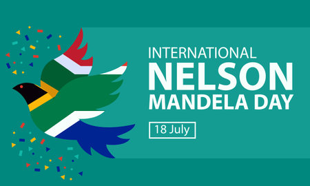 illustration vector graphic of flying bird with south african flag, perfect for international day, international nelson mandela day, celebrate, greeting card, etc.のイラスト素材