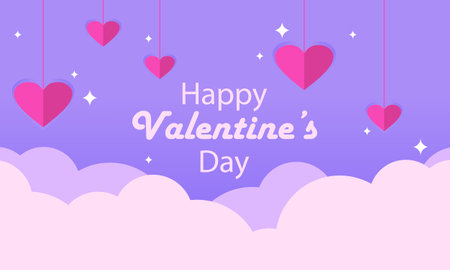 illustration vector graphic of valentine greeting with cloud background, perfect for international day, valentines day, celebrate, greeting card, etc.のイラスト素材