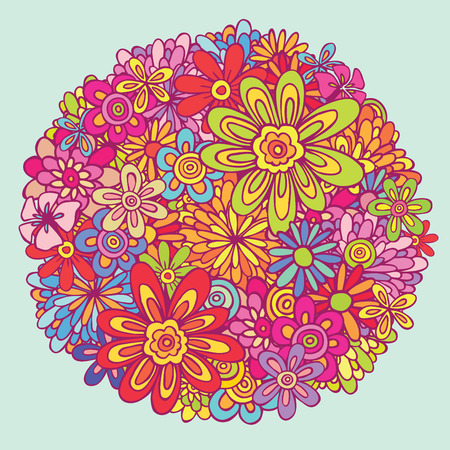 variety flower colorful combinationのイラスト素材