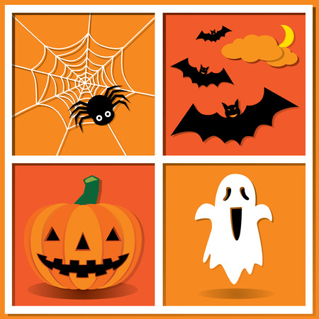 halloween night party vector illustration elementのイラスト素材