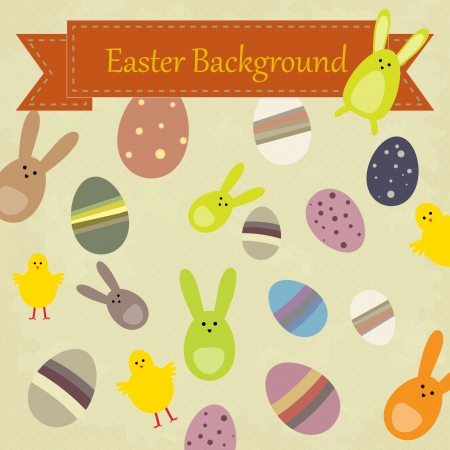 Vector vintage easter background with space for your textのイラスト素材
