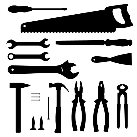 Tools silhouettes collection illustrationのイラスト素材