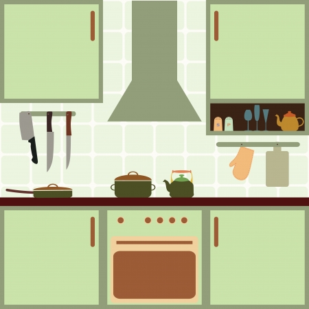 Vector illustration of kitchenのイラスト素材