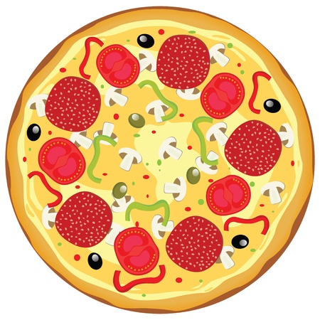 Vector pizza isolated on white backgroundのイラスト素材