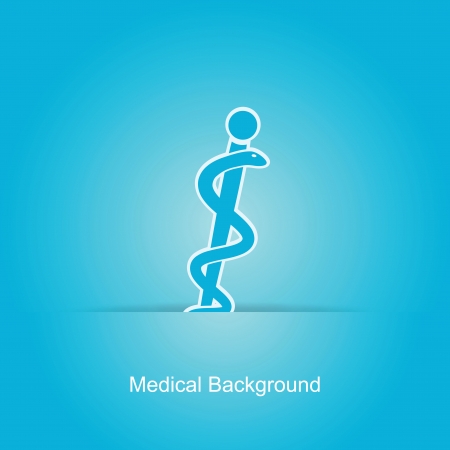 Blue vector medical background with caduceus snakeのイラスト素材