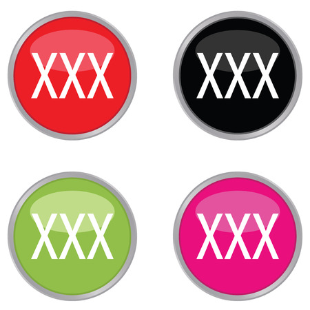 set of xxx icon (vector illustration)のイラスト素材