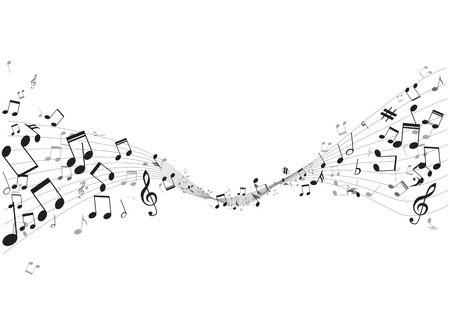 Various music notes on stave, vector illustration Various music notes on stave, vector illustration