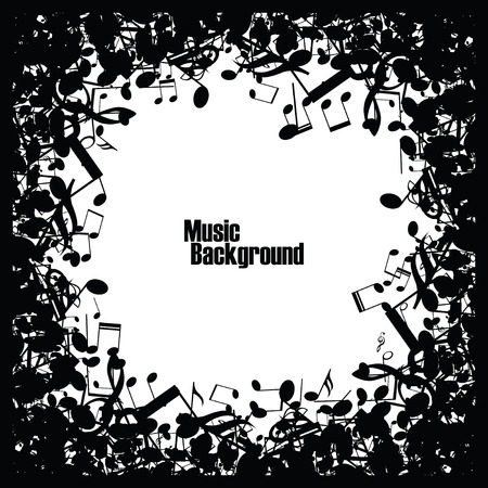 Abstract music with notes, vector illustrationのイラスト素材