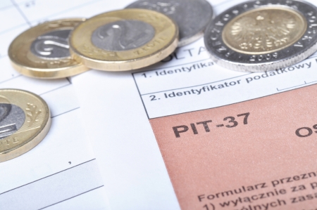 Polish tax forms, PIT-36 and PIT-37.の写真素材